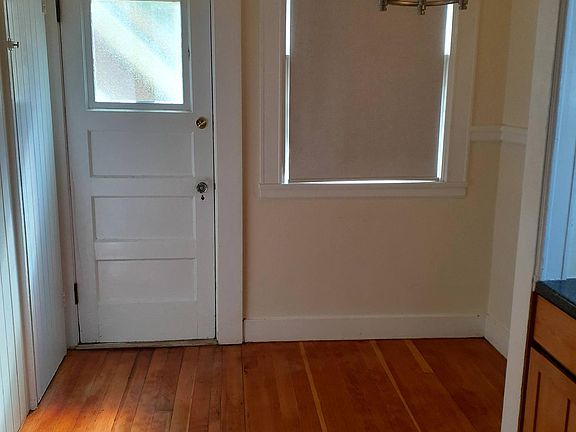Breakfast nook and door to backyard