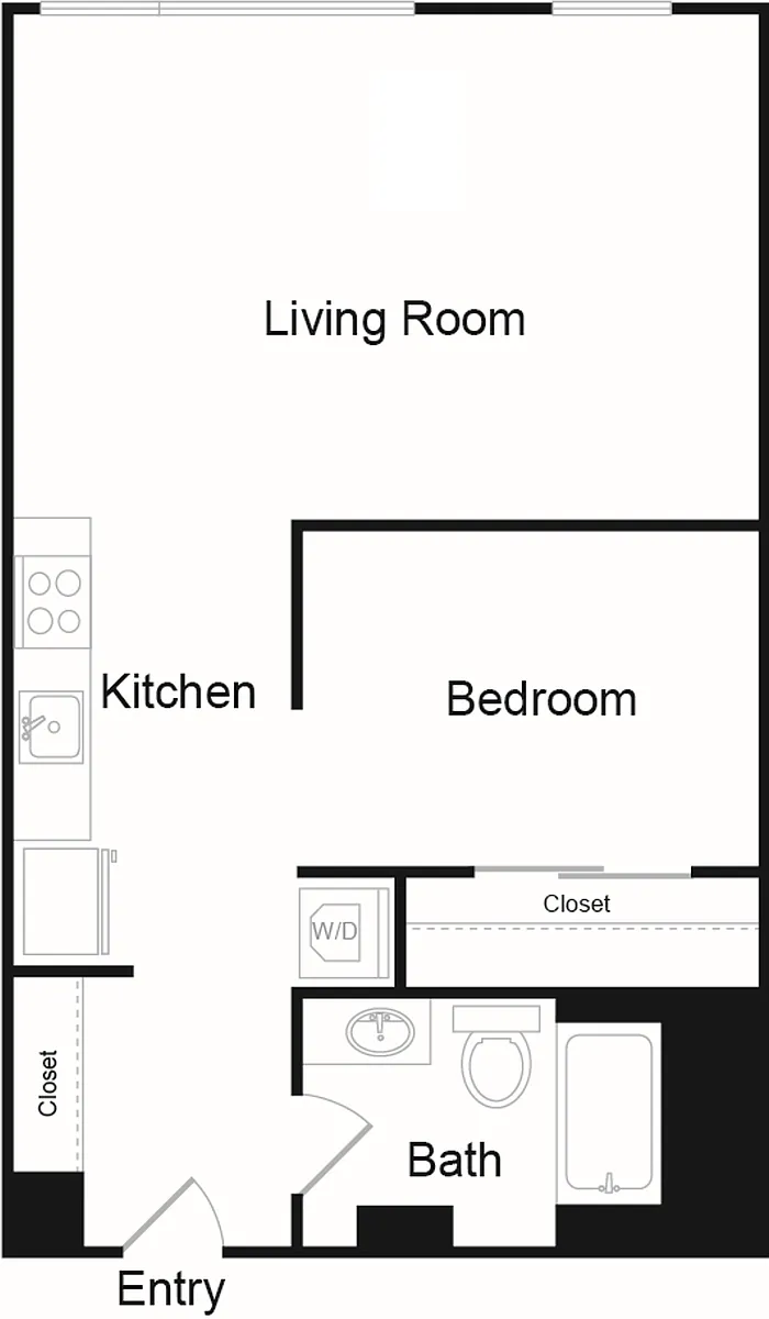 Floor plan One Bed One Bath - A2