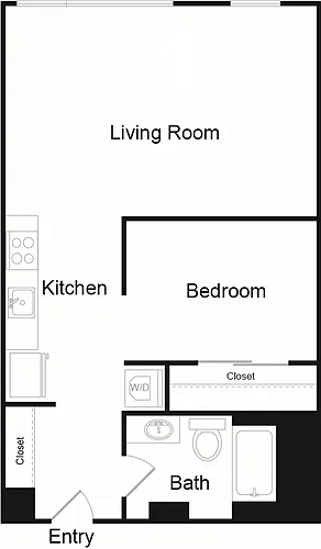 Floor plan One Bed One Bath - A2
