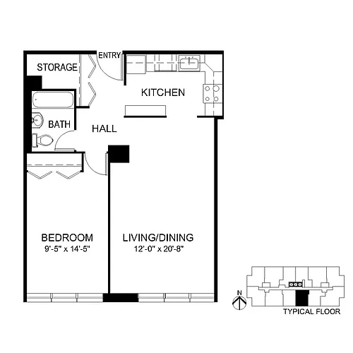Floor plan 1 Bedroom