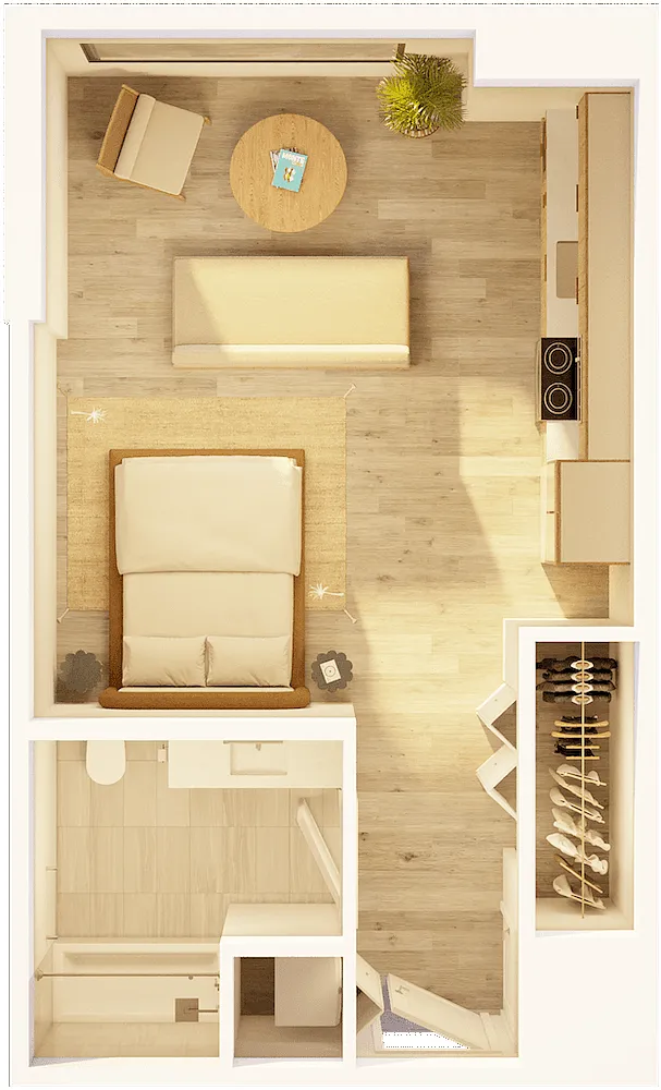 Floor plan West Studio on Promenade C