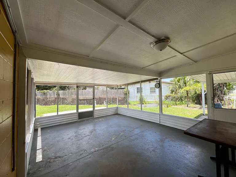 Screened back patio