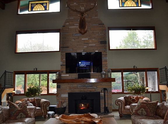 Soaring Stone Fireplace