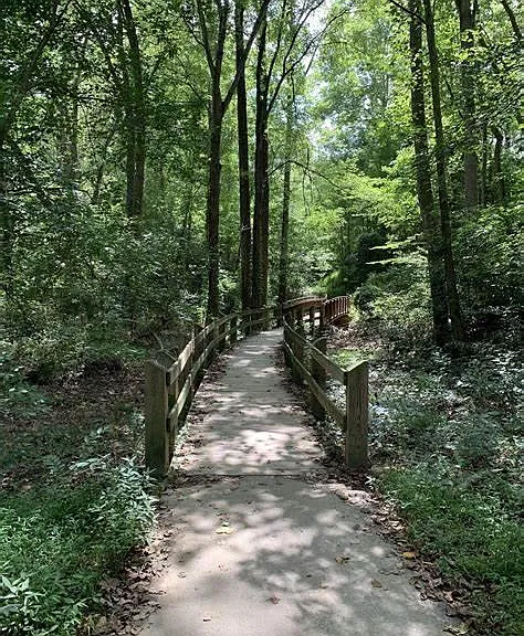 neighborhood trail leads to Lake Accotink