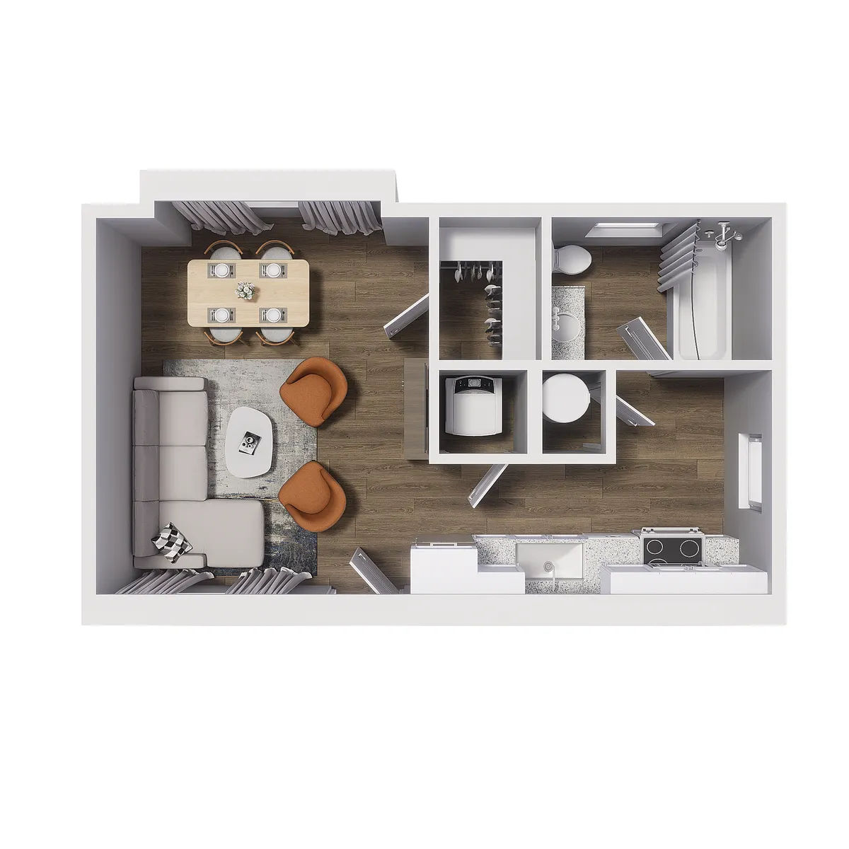 Floor plan 0x1 - 385 sqft - S1