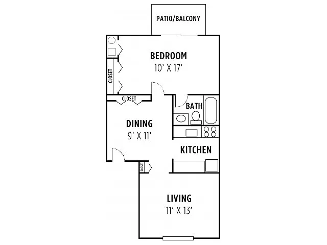Floor plan One Bedroom A