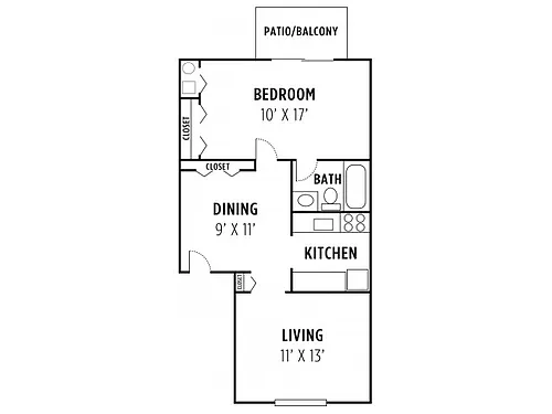 Floor plan One Bedroom A
