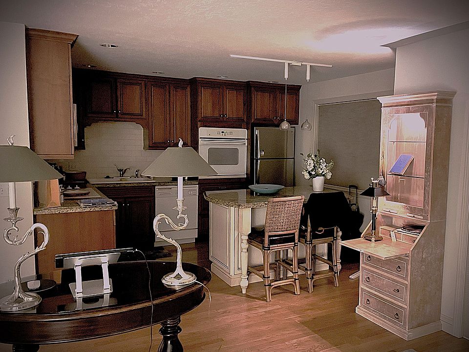 Great cabinet space, counter space, and island.