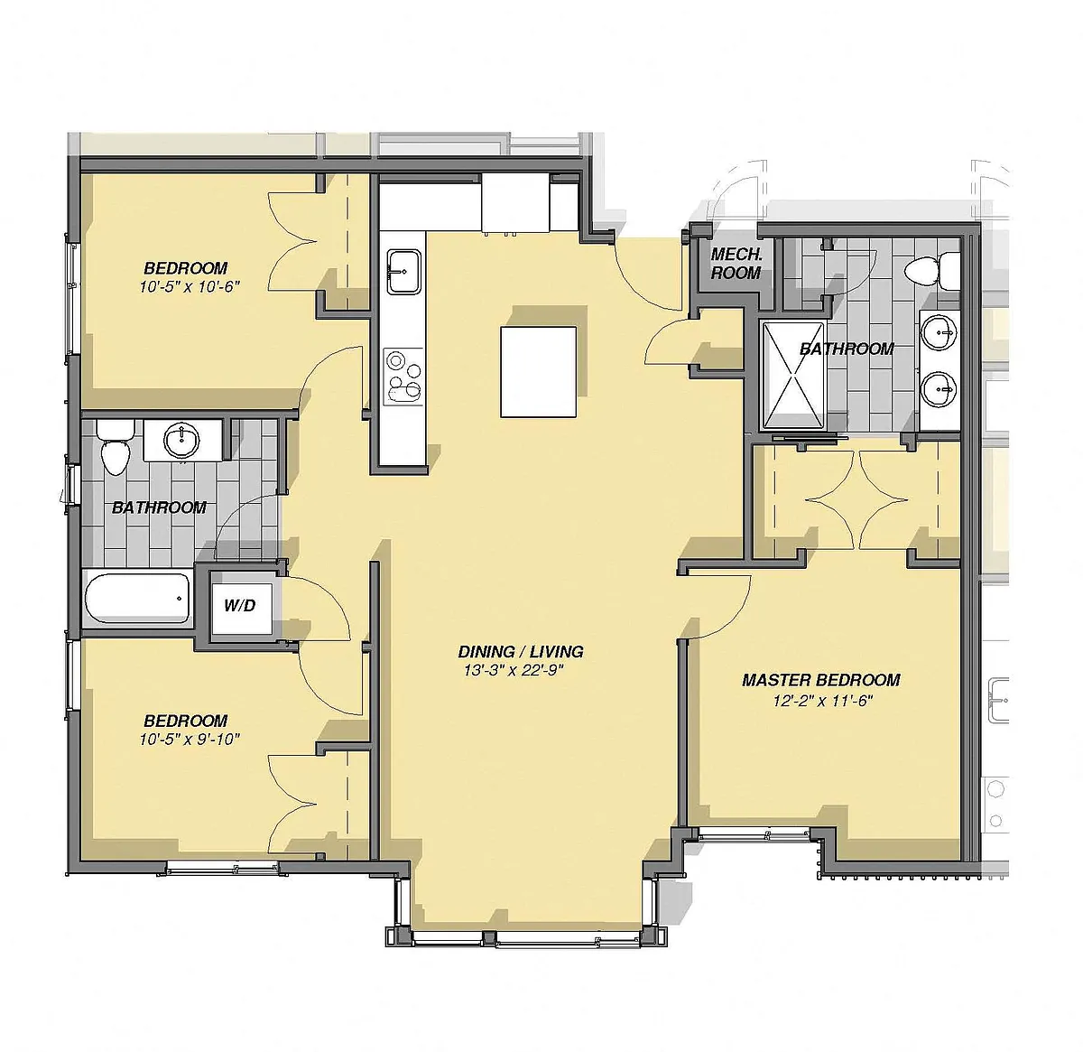 Floor plan 3 Bedroom 2 Bathroom