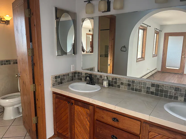 Master Bath His and hers sink and medicine cabinets