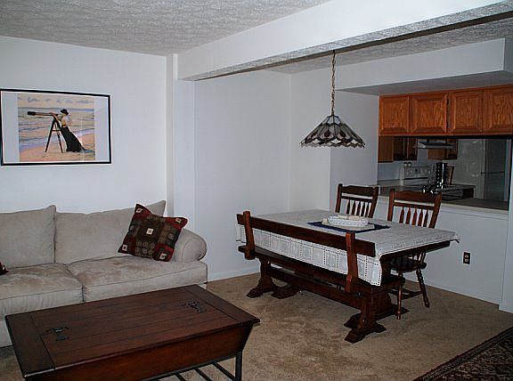 Open living and dining room