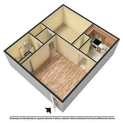 Floor plan 43 Peachtree Ave - 1 Bed 1 Bath
