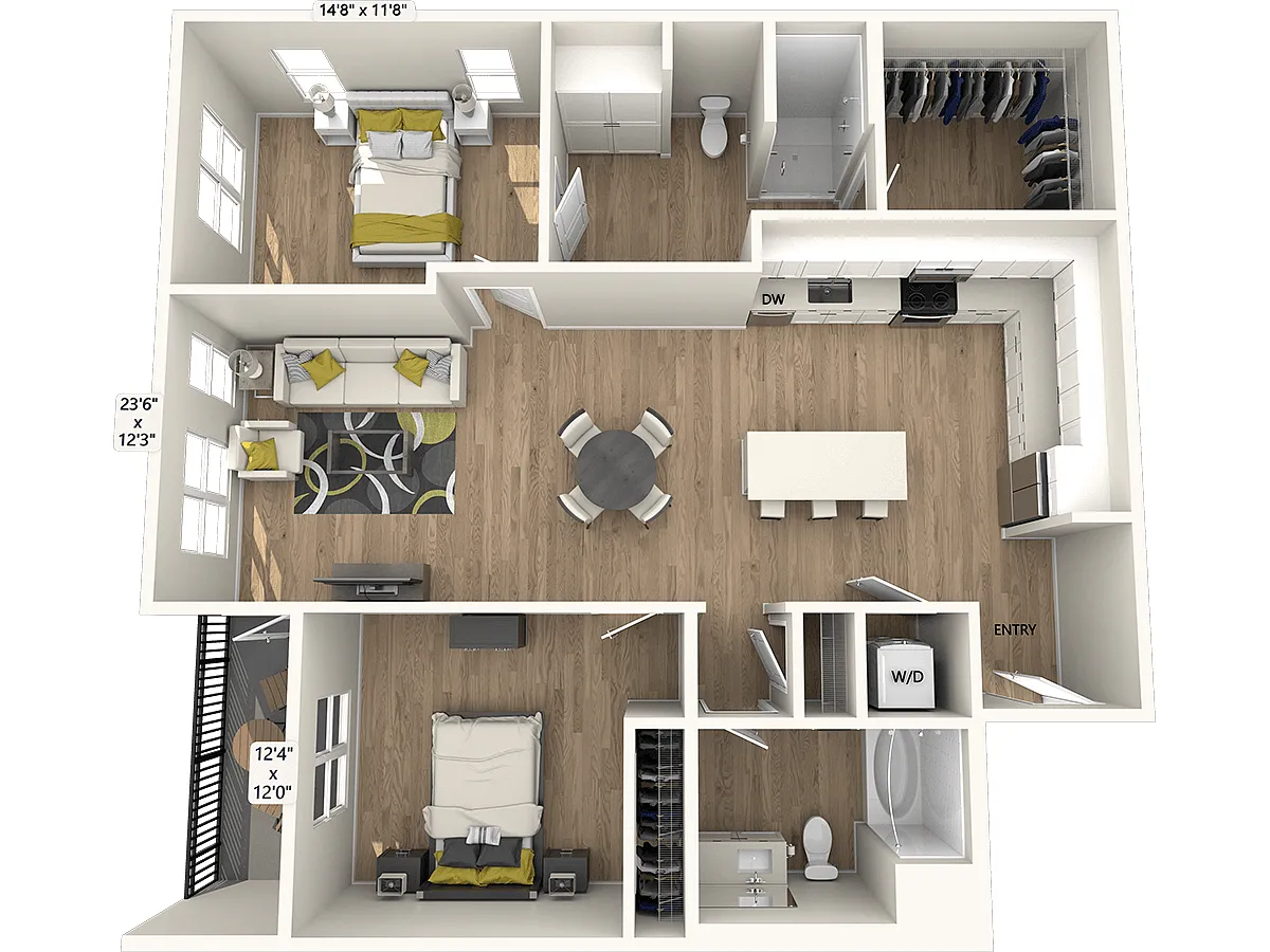 Floor plan B6-FinishI-1278sf