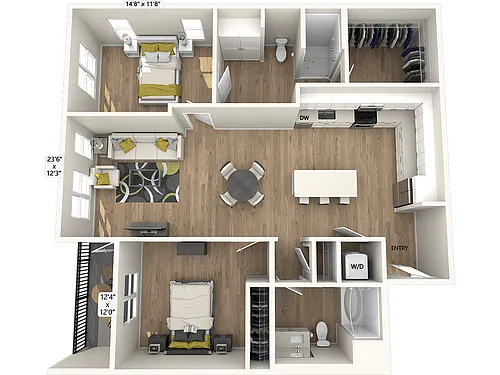 Floor plan B6-FinishI-1278sf
