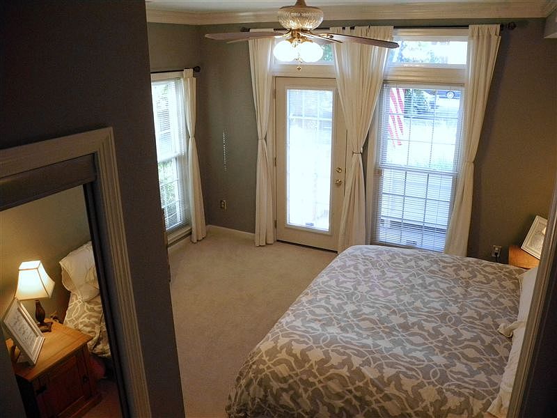 Bedroom - Natural light; ample room for king-size bed; three