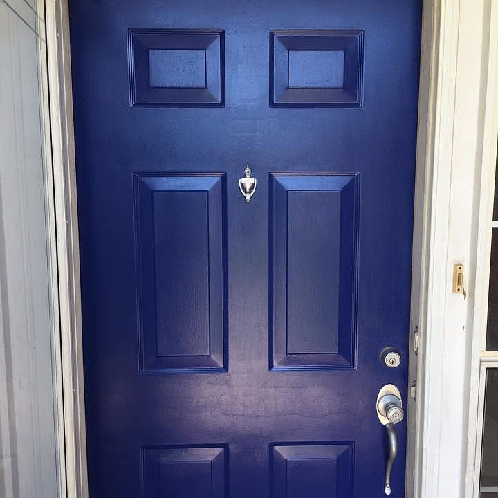 Blue front door