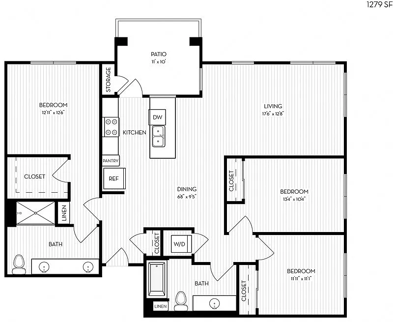 Floor plan Revela Floorplan 3-2B-3