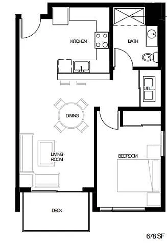 Floor plan One Bedroom One Bath