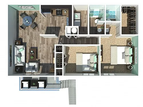 Floor plan 2. Bedroom 2 Bath 1028