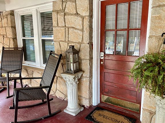 Front door has electronic lock...use the keypad or conventional key.