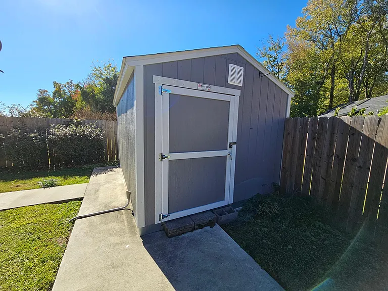 Use of 10' x 16' shed. Like new condition with interior lighting.