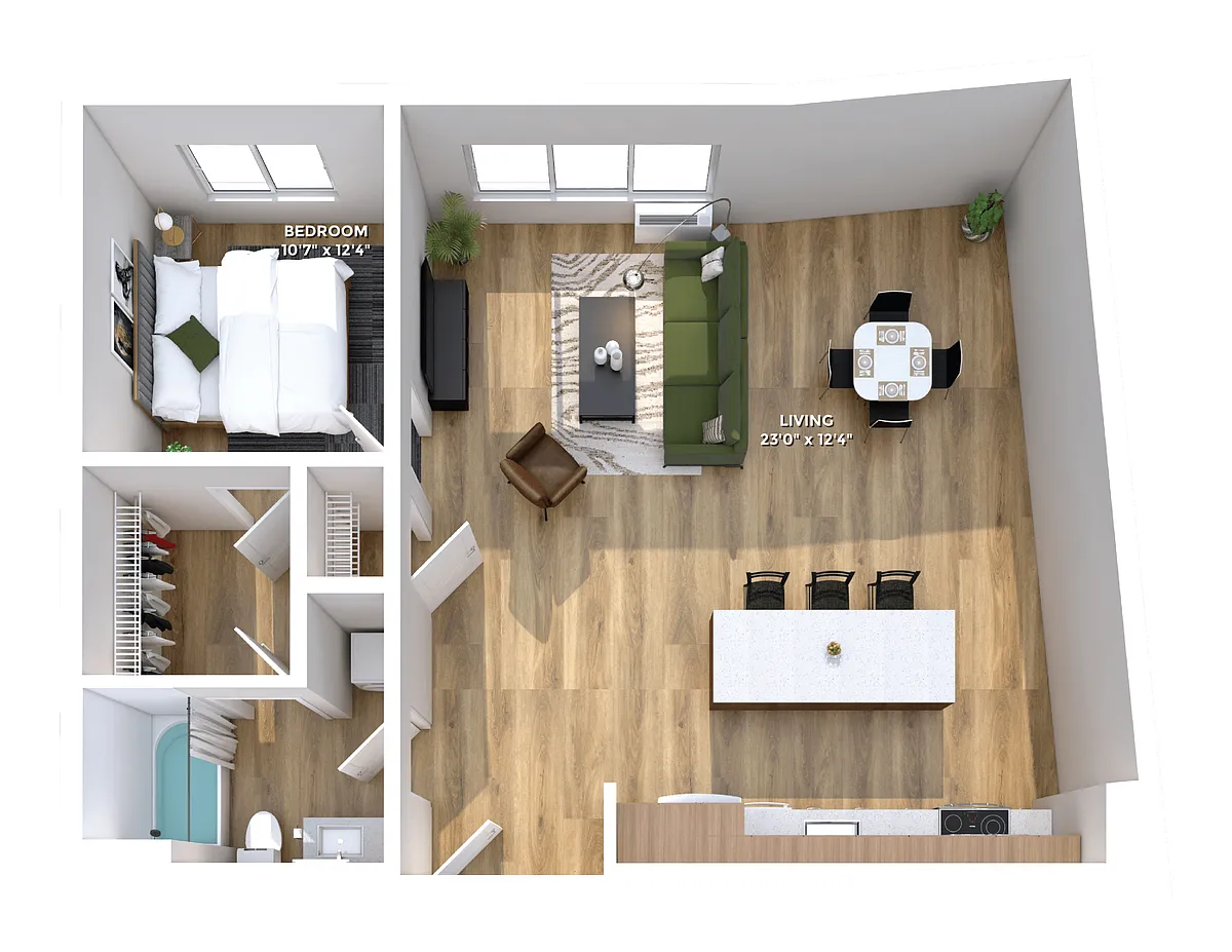 Floor plan One Bedroom B4