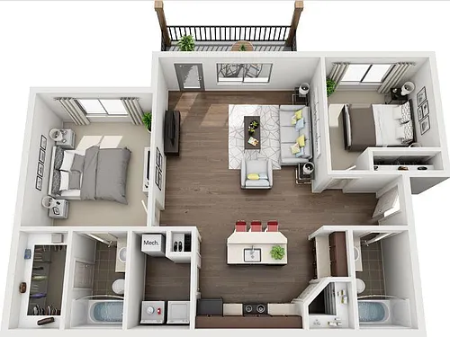 Floor plan 2x2 TOP