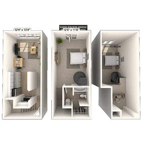 Floor plan Traditional 1x1 778 SF