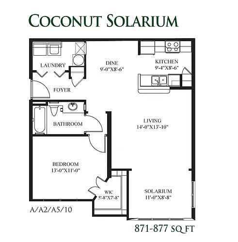 Floor plan Coconut Solarium