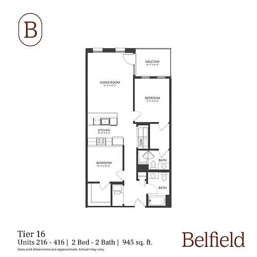 Floor plan Tier 16