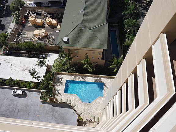 View of pool from apartment