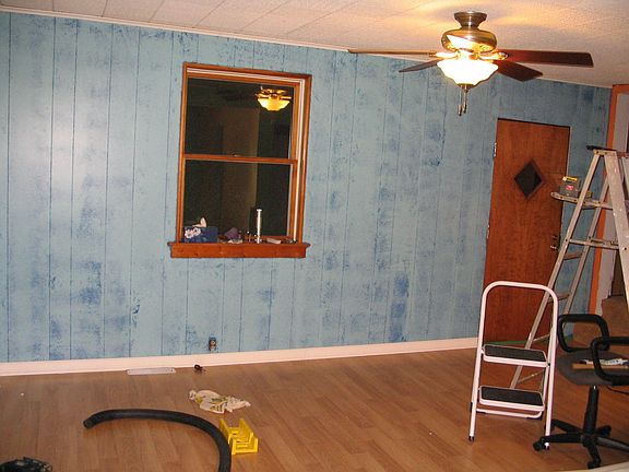 Blue room with no furniture