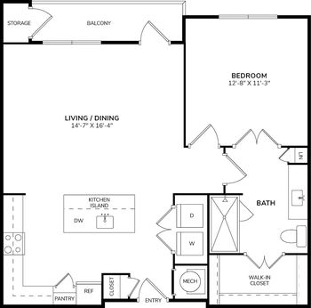 A3-450-Espresso Cabinets, Floors-Plank, View-Courtyard