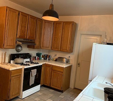 the kitchen