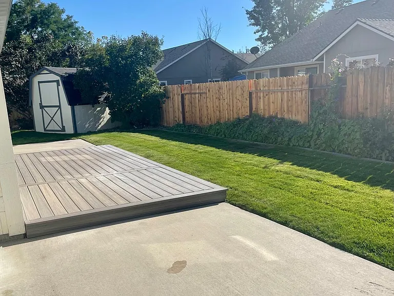 Backyard with patio off dining room
