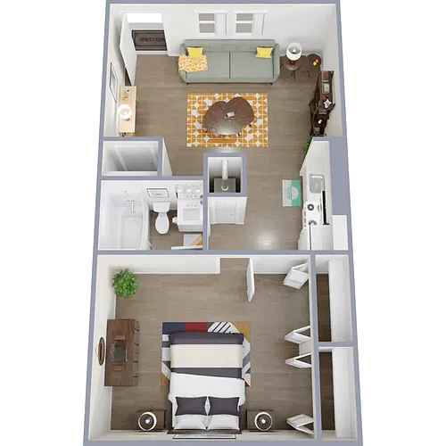 Floor plan One Bedroom One Bath
