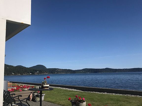 View from back patio looking south to Burrows Bay and Mount Erie