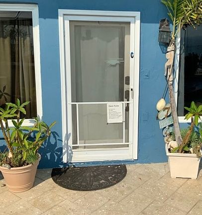 Front door of the bungalow