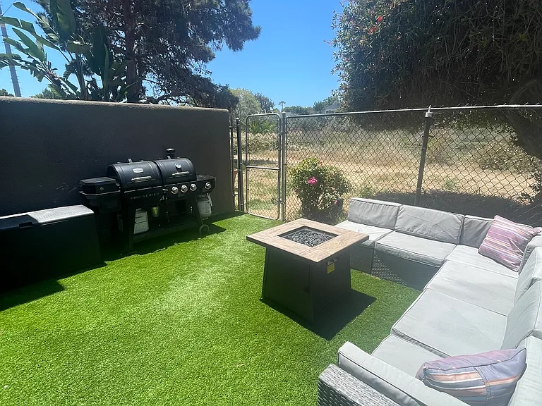 Gated backyard with private access to nature preserve