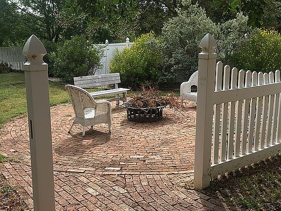 Cozy Brick firepit area