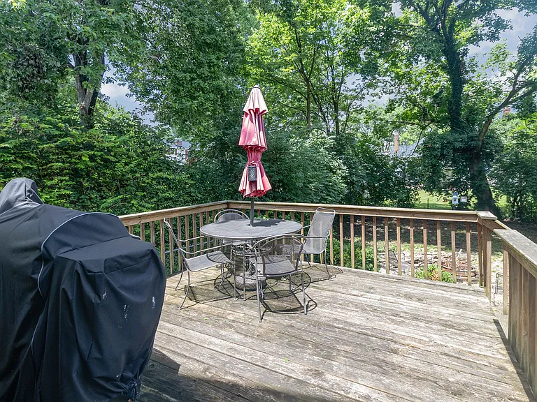 Back deck over looking back yard