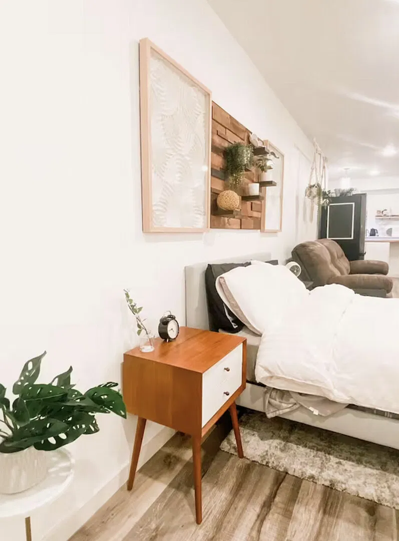 Spacious Mod Studio | Nature Preserve: Kitchen, TV — Photo 3