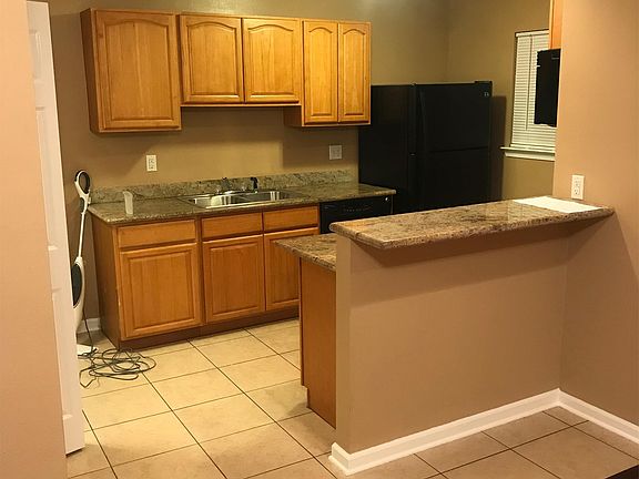 A view of the kitchen from the living room