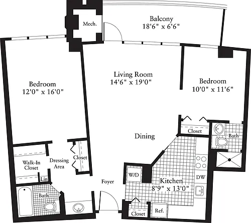 Floor plan 2 Bedrooms B