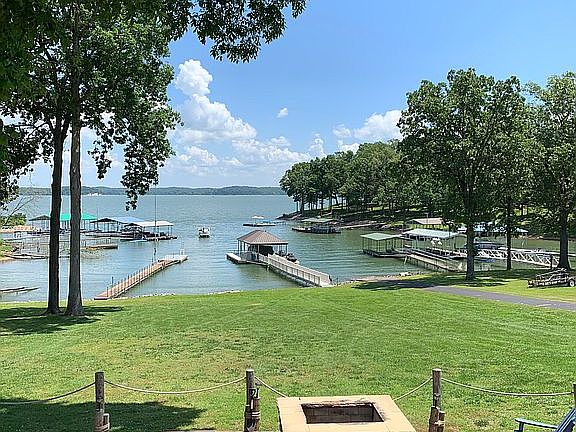 View from back deck to dock