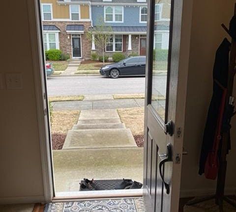 From the Entry foyer to outside view