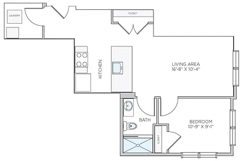 Floor plan 1 Bed/1 Bath-A1