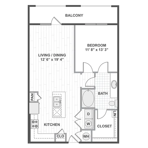 Floor plan 1 Bedroom 11F