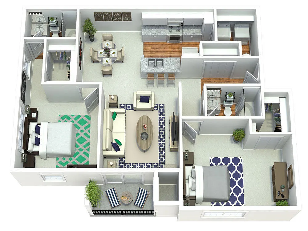 Floor plan 2 Bed MMI Upgraded
