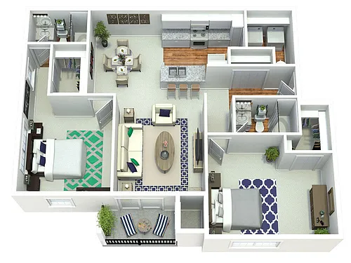 Floor plan 2 Bed MMI Upgraded